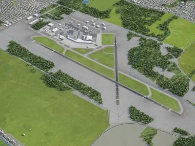 Quebec Jean Lesage Airport Low-poly 3D model