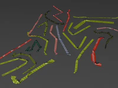Street Traffic Tape Set Low-poly 3D model