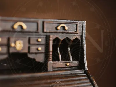 VINTAGE ROLL TOP DESK - VICTORIAN ANTIQUE 3D print model