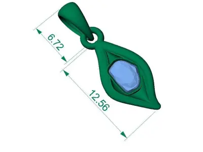 FASION  POLKI  PENDANT 3D model
