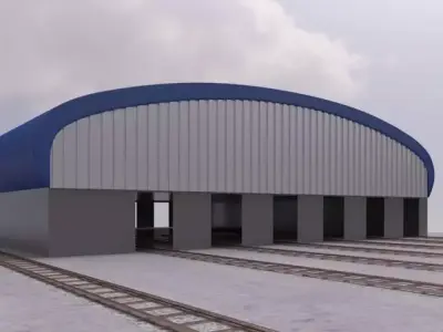 railway workshop 3D model