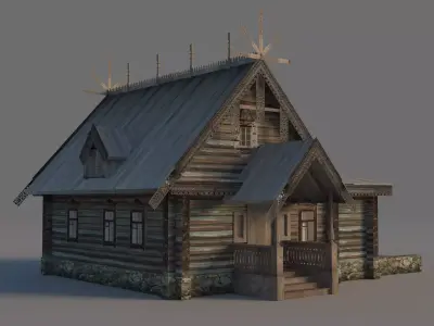 Russian wooden house 3D model