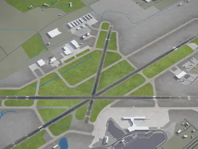 Quad City International Airport - MLI Low-poly 3D model