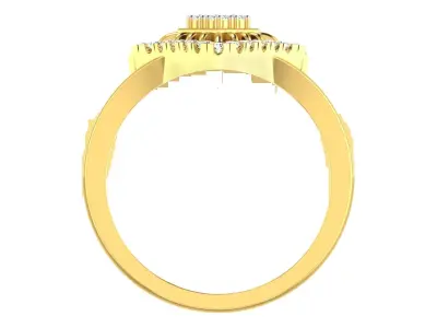 Light Weight Yellow Gold Diamond Ring  -EZ R-163 3D print model