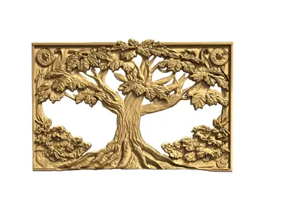 decor set tree wall mural 51 3D print model