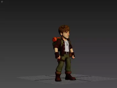 Low-Poly Adventure Hero  Low-poly 3D model