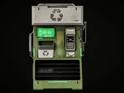 Trash Can GameReady model Low-poly 3D model