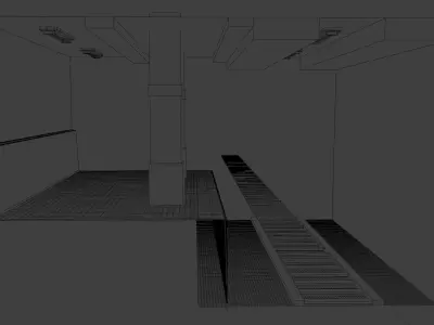 Subway Station Modular Scene for Cinematic Rendering 3D model