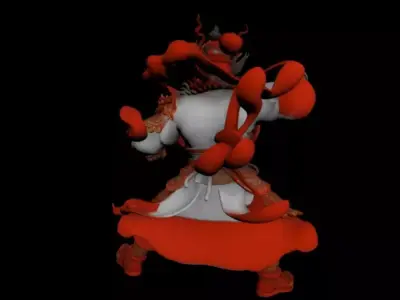 China Zhong Kui Warrior  Heavenly King Yasha Door God 3D model