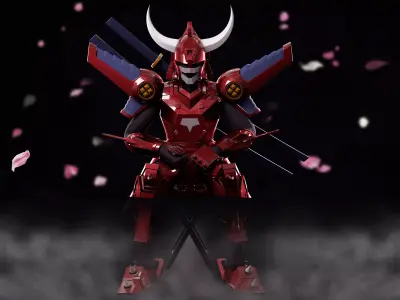 Magic Knight Rayearth Mecha Warriors  Anime Character Blaze 3D model