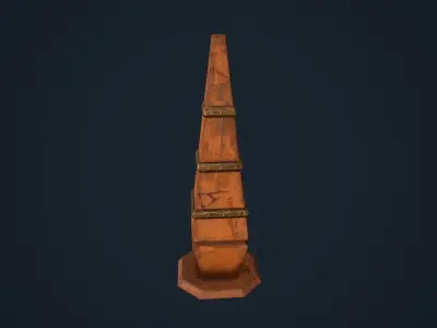Obelisk 3 wooden Low-poly 3D model