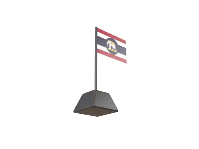 Ambassador flag of Thailand v1 001 Low-poly 3D model