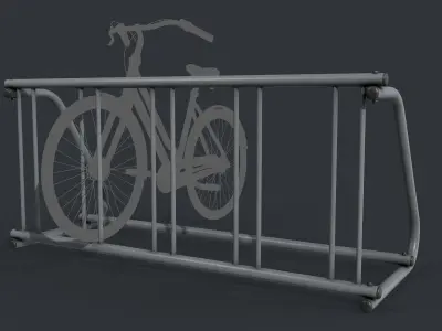 Bike Rack 9 PBR Game Ready Low-poly 3D model