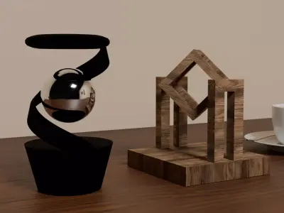 A Pair of Kinetic Desk Toys Free low-poly 3D model