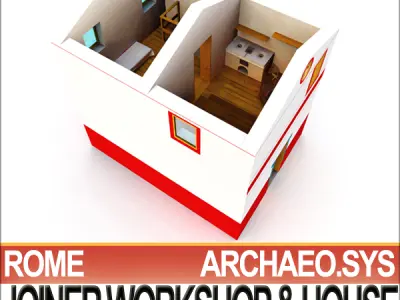 Ancient Roman Town Joiner Workshop House 3 2 3D model