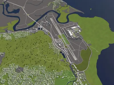 Cairns Australia 50x50km 3D City Map 3D model