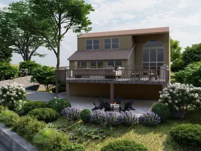 3D Exterior Scene 3D model design garden and landscape  3D model purchase