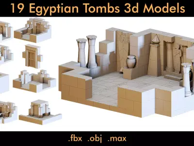 19 Egyptian Tombs- 3d Model 3D model