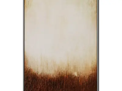 Set of 3 Abstract Paintings in Frames - Different Sizes 3D model