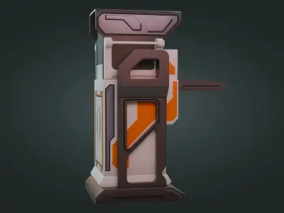 Sci-Fi Computer - Game Ready - PBR Low-poly 3D model 2