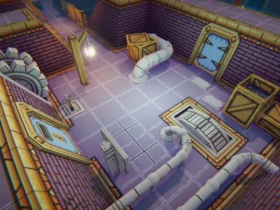 EnviroKit - THE CLOCKTOWER - Retro Lowpoly Low-poly 3D model