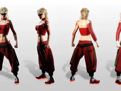 Ayla Crimson Stylized Sci Fi Female Character Low-poly 3D model