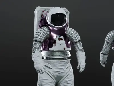 Next Gen XEMU Artemis Spacesuit Rigged 3D model