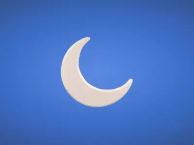 Moon - Weather Icon Low-poly 3D model