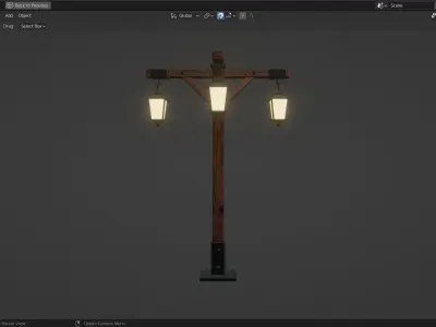 Lamp Post - 3 Sided -  3D model