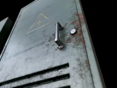 Metal Door PBR Low-poly 3D model