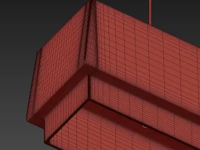 TIERED three pendant lights hanging from ceiling 3D model