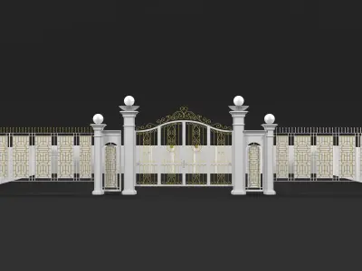 Modern and Classic Gates and Fences for Townhouses Low-poly 3D model