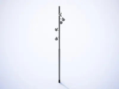 Lighting pole with many luminaires 3D model
