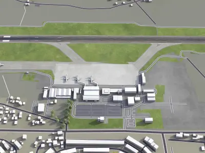 Sarajevo - Airport - SJJ Low-poly 3D model