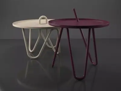 Oasis two side tables with round top 3D model