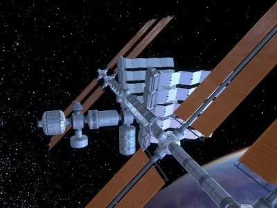 Alternative Space Station Low-poly 3D model
