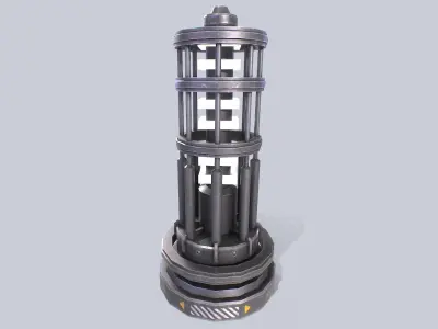 Sci fi lamp Low-poly 3D model