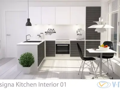 Modern Kitchen Interior 001 3D model