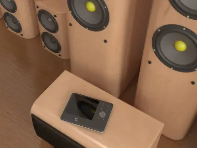 TV and HiFi surround sound system 3D model