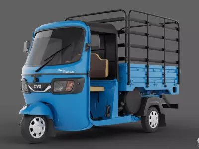 TRICYCLE - RICKSHAW - PIAGGIO - CARGO 3D MODEL Low-poly 3D model