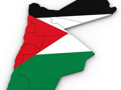 3d Political Map of Jordan 3D model