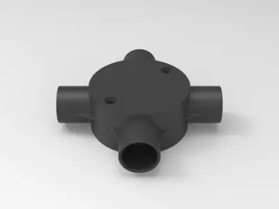20mm-4-way-Junction-Box plastic pipe fitting 3D print model