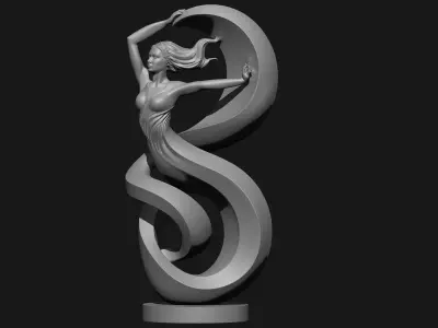 Abstract Dancing Girl Sculpture STL  Resin Printable model 3D print model