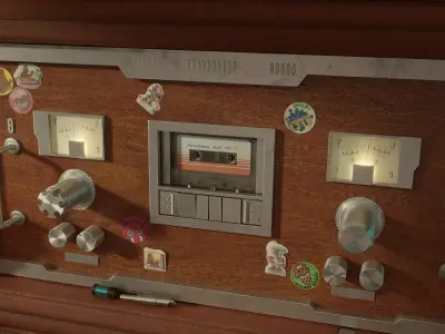 Radio Tape from space Low-poly 3D model