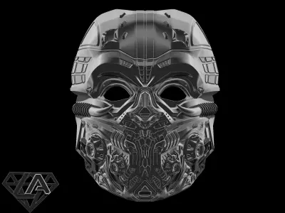 Cyber Invader SCI-FI Warrior custom mask 3D print model