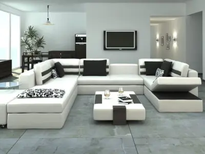 Photorealistic Living Room Interior Collection 3D model