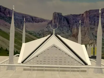Faisal Mosque Low-poly 3D model