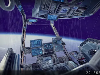 Sci Fi Fighter Cockpit 4 Low-poly 3D model