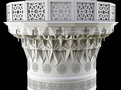 muqarnas islamic minaret 3D model