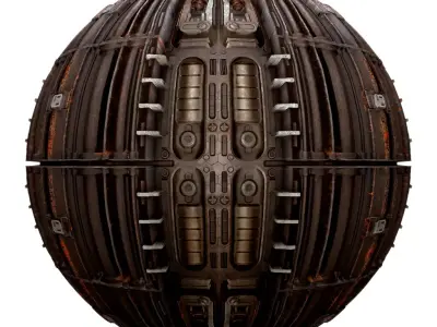 PBR Sci-Fi Industrial Texture 06 Low-poly 3D model